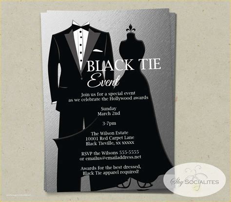 invitation card dress smart|black tie dress code invitation.